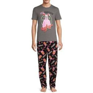 A Christmas Story Graphic T-Shirt and Black Patterned Pajama Set